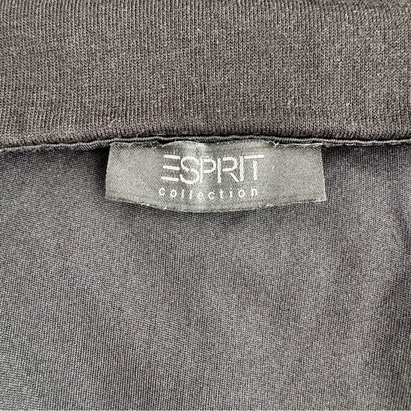 ESPRIT Ruched Midi Dress Black M Sleeveless Scoop Slip On‎ Neutral Business Y2K - Picture 4 of 15